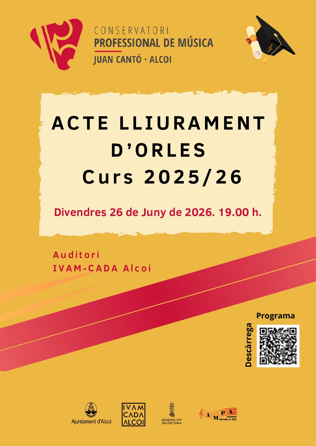LLIURAMENT D’ORLES PER A L’ALUMNAT QUE FINALITZA ELS SEUS ESTUDIS PROFESSIONALS